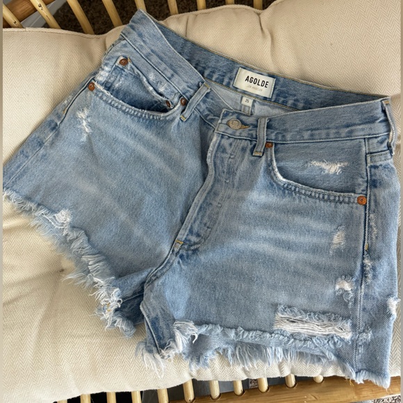 Agolde Pants - AGOLDE denim cutoff shorts size 25 light wash button fly